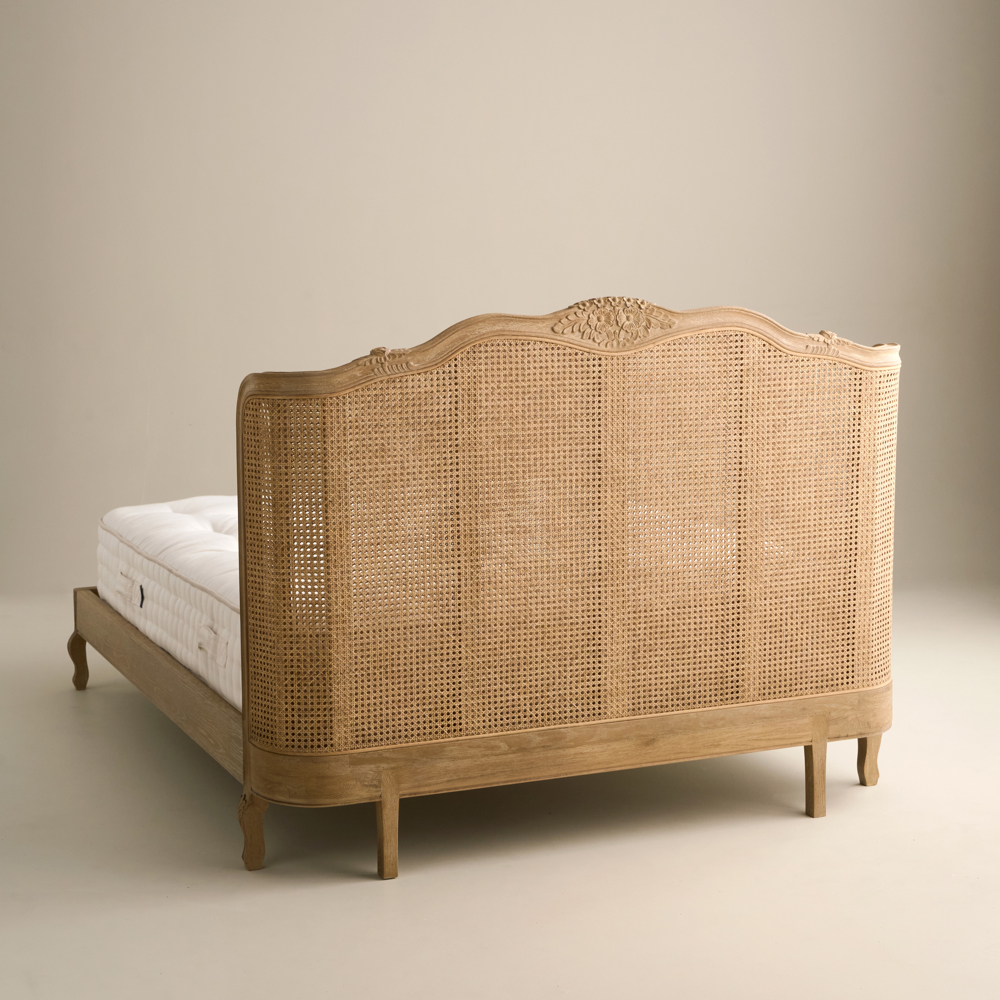 Chamonix Rattan Bed, Weathered Oak / Rattan, Double